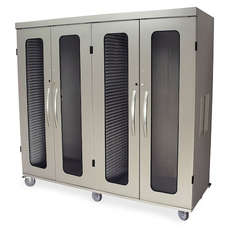 Harloff Quad Column Medical Storage Cabinet with Double Wide Open Columns, Glass Doors, Key Lock MSPM84-20GK